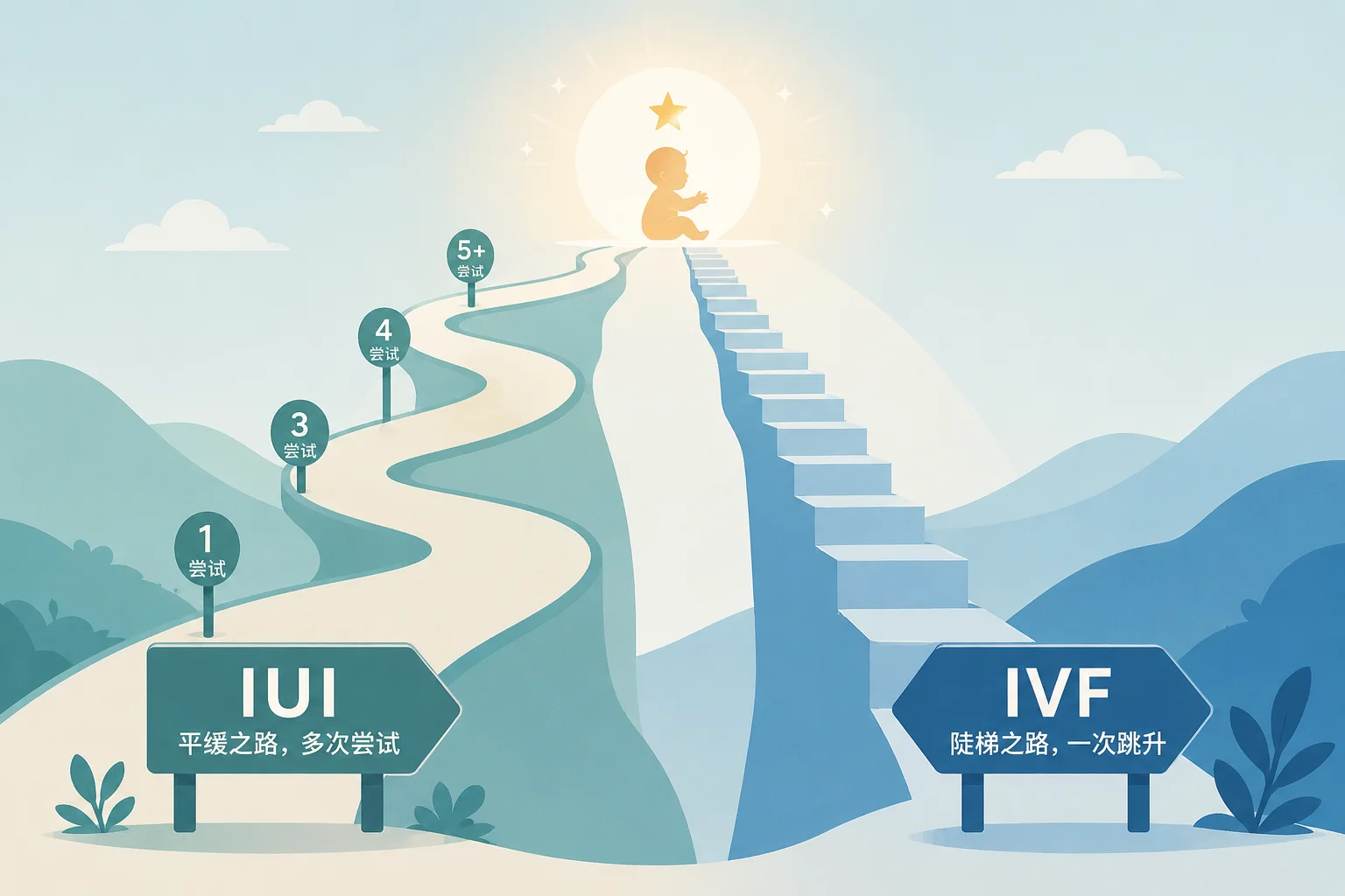 IUI vs IVF：成功率、费用对比与如何选择