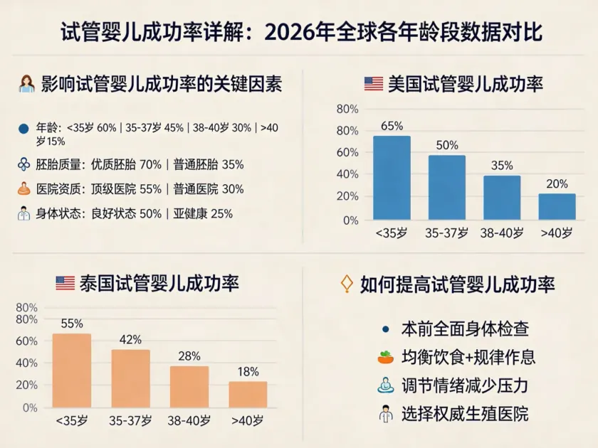 试管婴儿成功率详解：2026年全球各年龄段数据对比