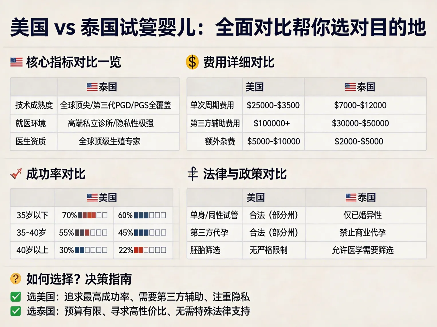 美国 vs 泰国试管婴儿：全面对比帮你选对目的地